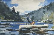 Winslow Homer Hudson River - Logging (mk44) oil on canvas